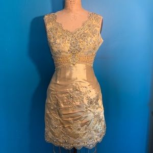 MAY QUEEN GOLD DRESS MEDIUM